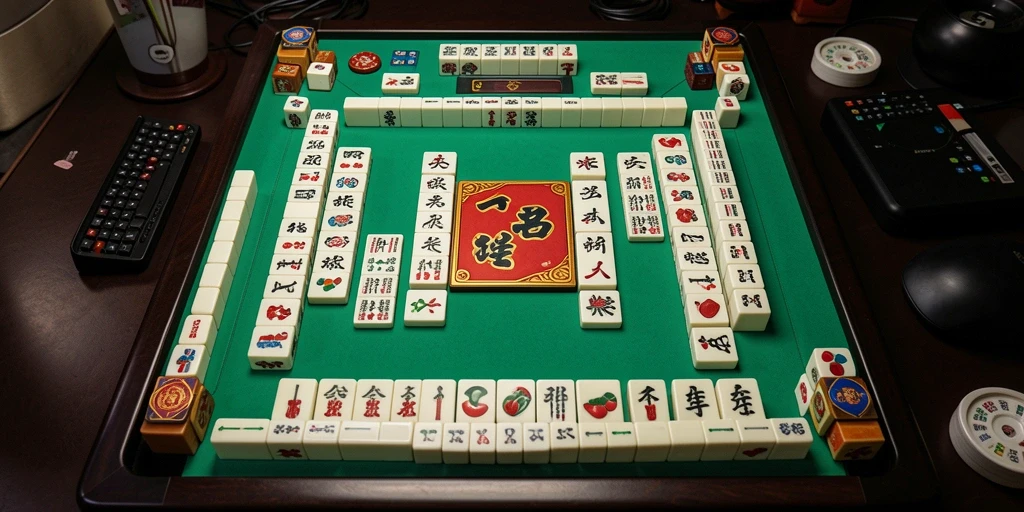 Tampilan gameplay Mahjong di 333I dengan ubin berwarna-warni.