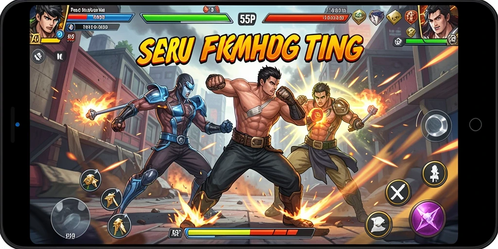 Tampilan impresif dari gameplay 55RP saat pertarungan epik berlangsung.