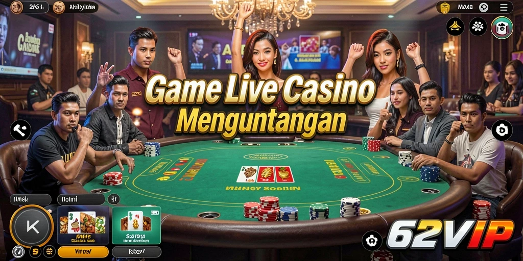Gameplay interaktif di aplikasi Live Casino 62VIP yang mengasyikkan.