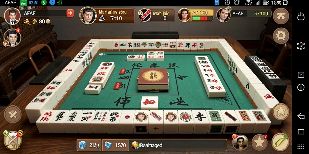 Screenshot gameplay AFAF menampilkan aksi permainan Mahjong yang mendebarkan.