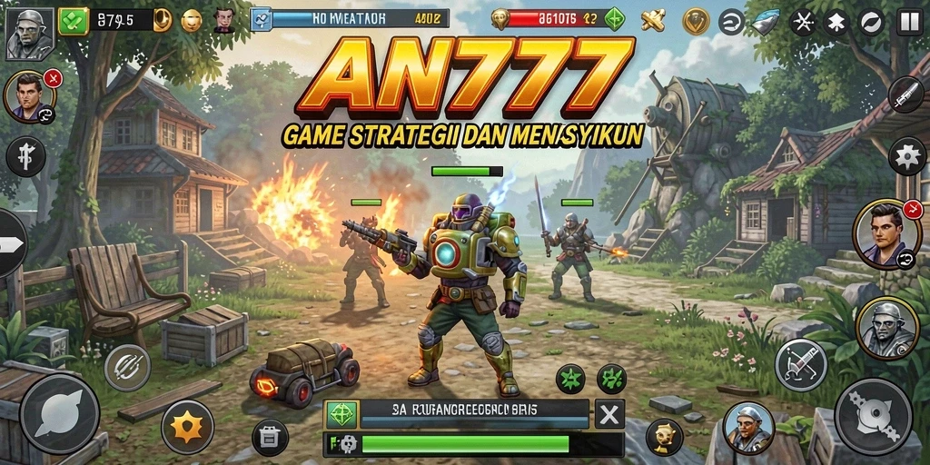 Tangkapan layar utama AN777 menampilkan gameplay SLG yang menarik dan penuh strategi.