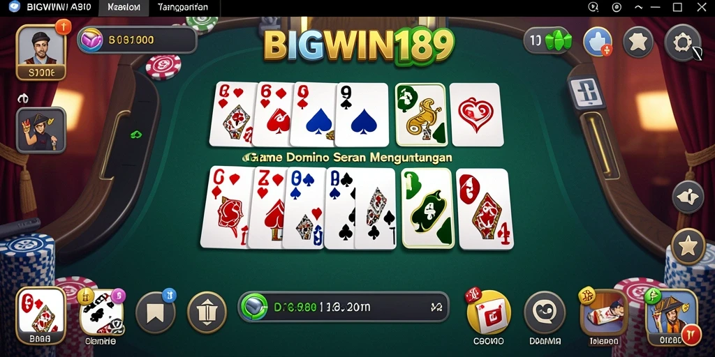 Tampilan permainan Domino yang mendebarkan dan menarik.