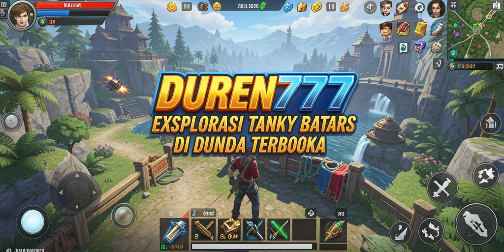 Screenshot gameplay DUREN777 yang menunjukkan eksplorasi dunia terbuka.