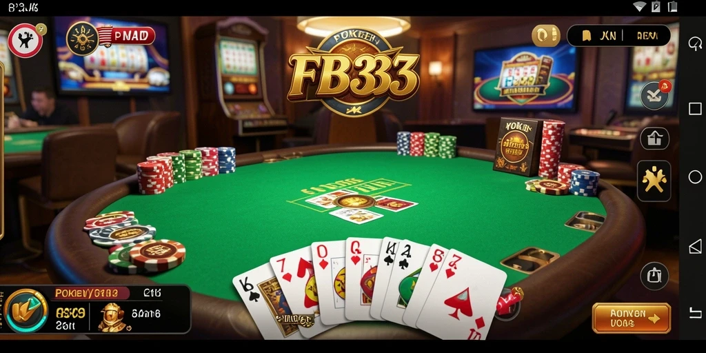 Screenshot menampilkan permainan Poker FB333 dengan antarmuka yang menarik.