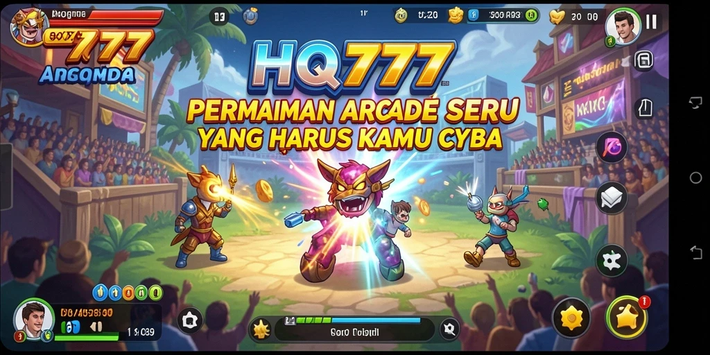 Tampilan gameplay seru dan penuh warna dari HQ777.