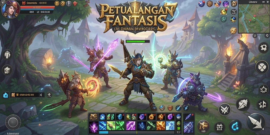 Screenshot LENGKAP777 menampilkan pertarungan seru di dunia MMORPG.