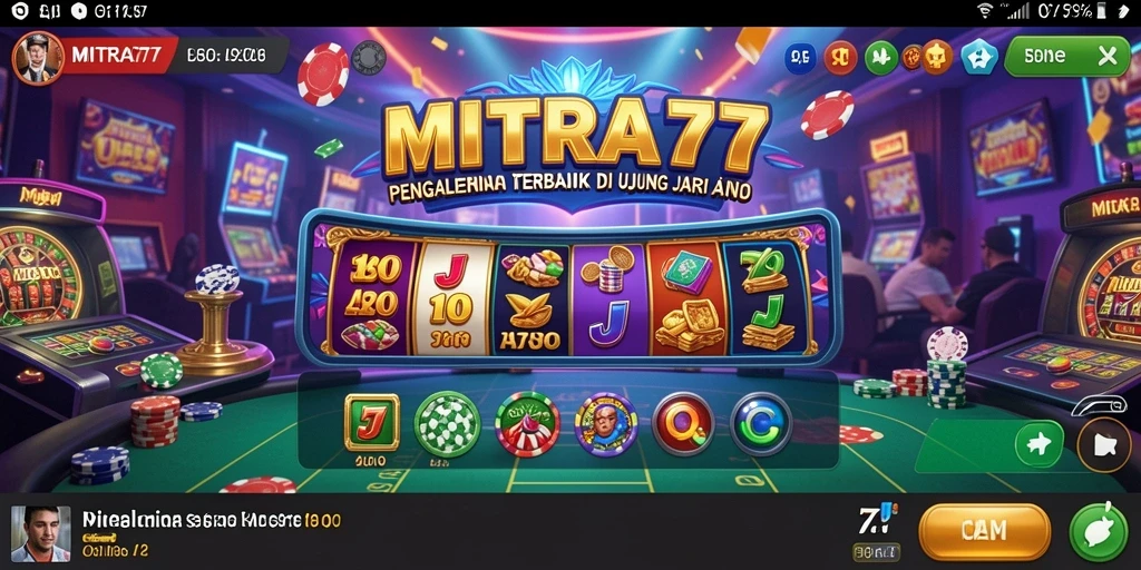 Tangkapan layar utama MITRA77 menampilkan gameplay seru di kasino.
