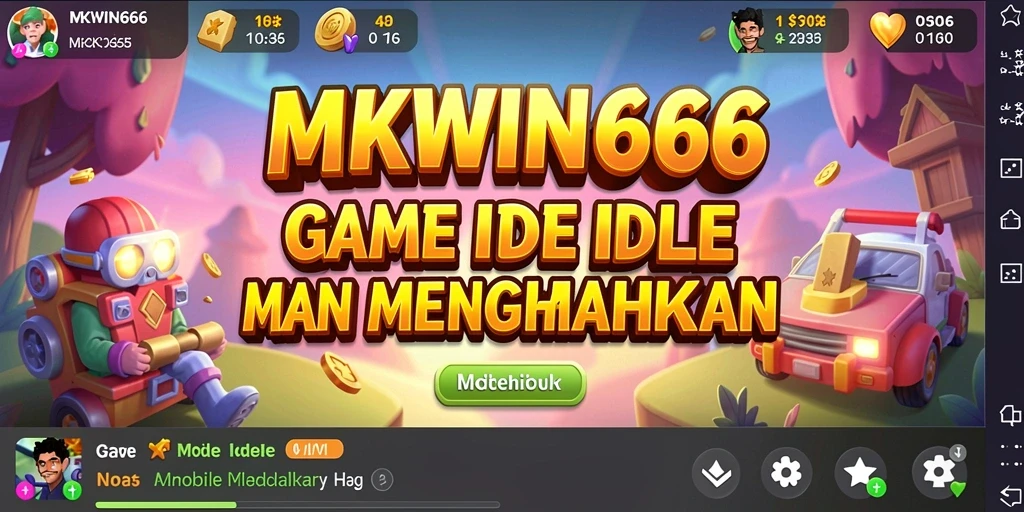 Tangkapan layar utama menunjukkan gameplay santai dan interaktif MKWIN666.