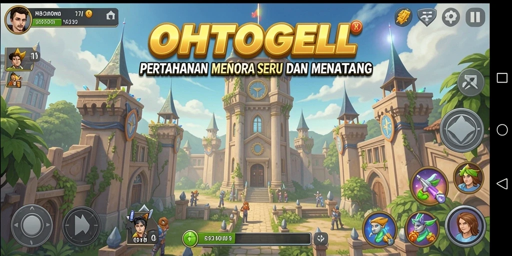 Screenshoot OHTOGEL menunjukkan aksi menara menghadapi gelombang musuh.