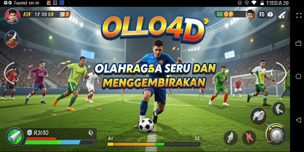 Tangkapan layar utama menampilkan aksi seru permainan olahraga.