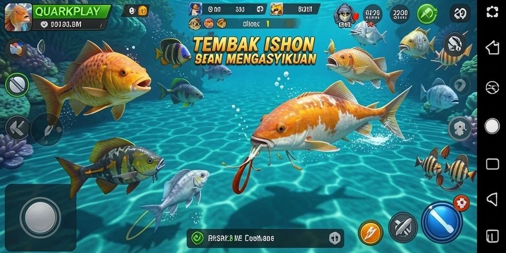 Tampilan seru gameplay Tembak Ikan di QUARKPLAY.