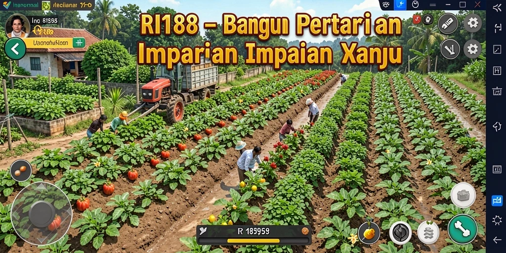 Tangkapan layar gameplay RI188 menunjukkan pengalaman bertani yang seru dan interaktif.