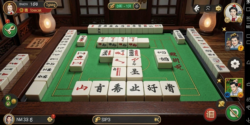 Tampilan gameplay SIP33 yang menarik dan penuh warna dalam permainan Mahjong.