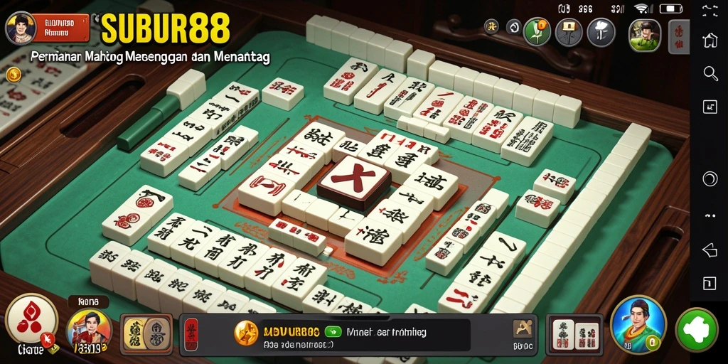 Tampilan gameplay menarik dari SUBUR88 yang memperlihatkan momen mendebarkan di Mahjong.