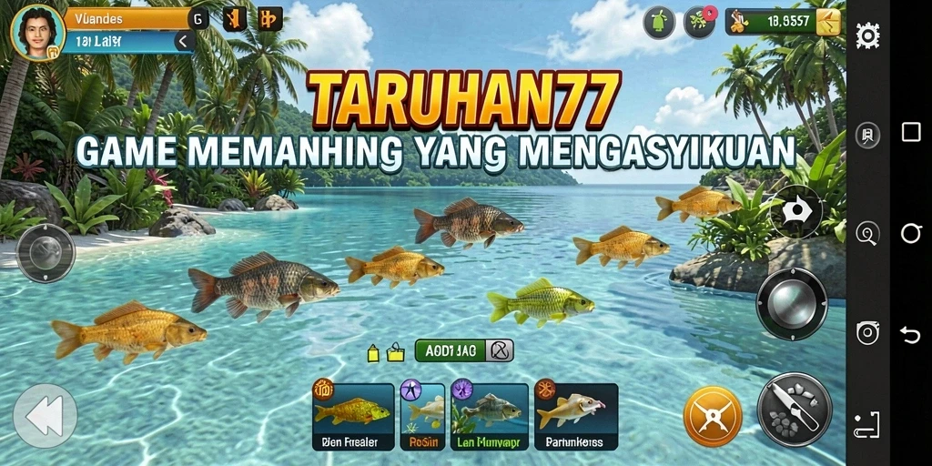Screenshot TARUHAN77 menampilkan gameplay memancing yang seru dan menarik.