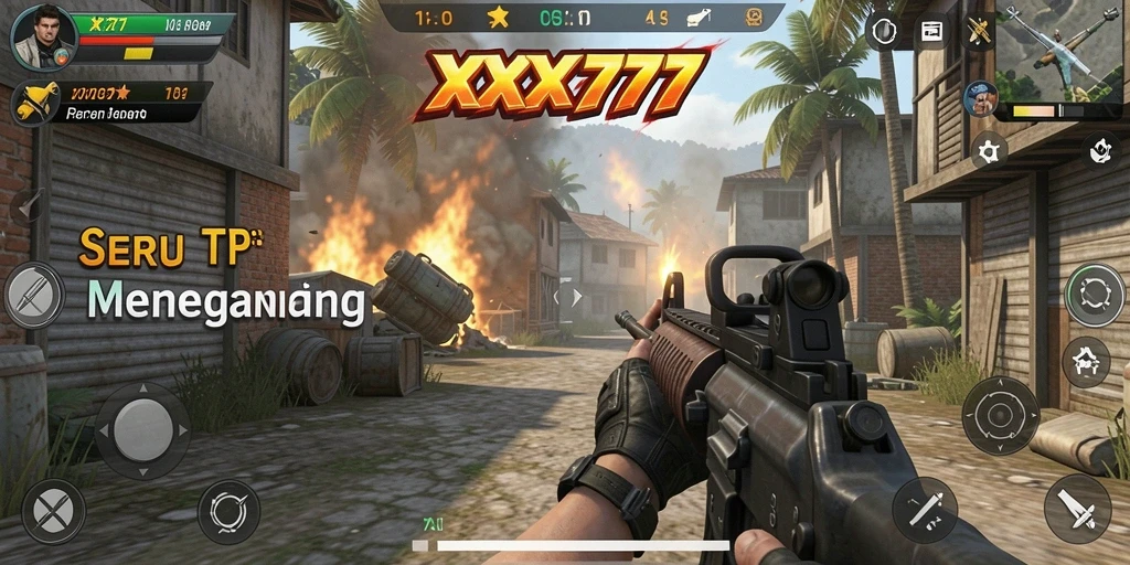 Screenshot menampilkan aksi gameplay intens dalam XXX777.